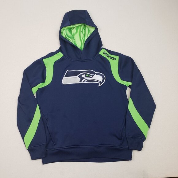 Seattle Seahawks NFL Team Apparel Blue/Green Hoodie Sweatshirt Sz YL EXCELLENT!! - Picture 1 of 8